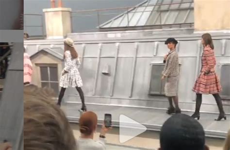 comedian crashes chanel show|Gigi Hadid saves Chanel show as comedian crashes the runway.